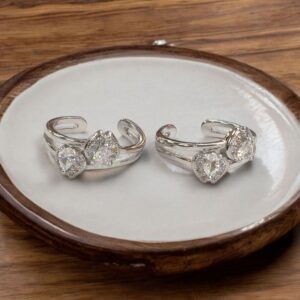 Pair of pure silver toe rings