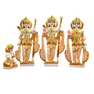 Close up of Ram Darbar Idol set | Composite Marble Statue