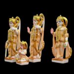 Side profile view of Ram Darbar Idol set | Composite Marble Statue