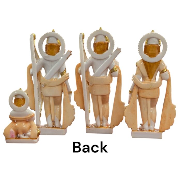 Back profile view of Ram Darbar Statue set made with marble