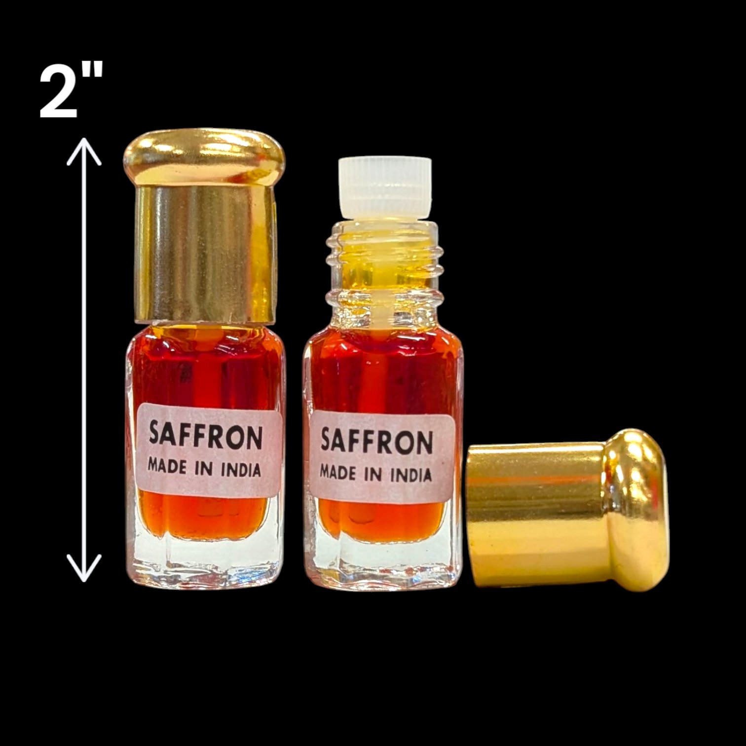 Compact travel friendly bottles | Saffron Attar perfume oil