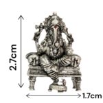 Pure Silver Ganesha Idol - 2.7cm - Image 5