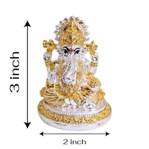 Dimensions of Ganesha Idol with Pure Gold and Silver Idols