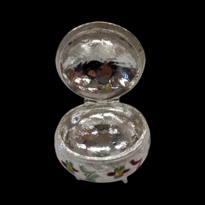 Silver Kumkum Container - 5 cm | Chandi Ki dabbi - Image 4