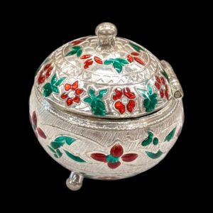 Top profile view of Silver Kumkum container | Chandi ki Sindoor Daabi