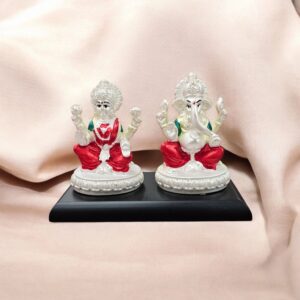 Super Fine silver plated Lakshmi Ganesh Idol Set | Great Diwali Gift
