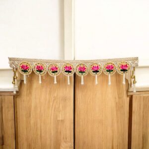 Fancy lotus toran hanging over the door | Diwali Decor