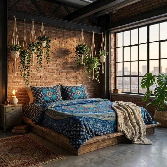 Cotton Bedsheet with 2 Pillow Covers | Blue Mandala bedding set - Image 3
