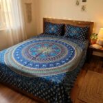 Cotton Bedsheet with 2 Pillow Covers | Blue Mandala bedding set