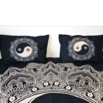 2 Pillow cases with mandla ying yang bedsheet set