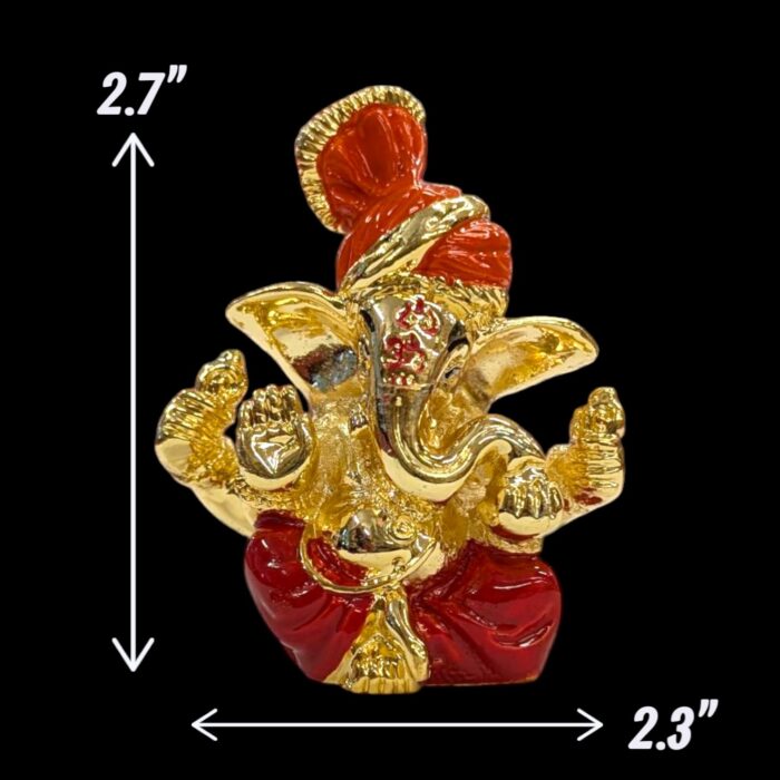 Dimensions of Gold plated Ganesha Idol