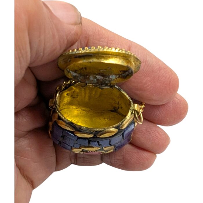 Handmade Vintage Mosaic Bag Pendant Necklace - Blue - Image 5