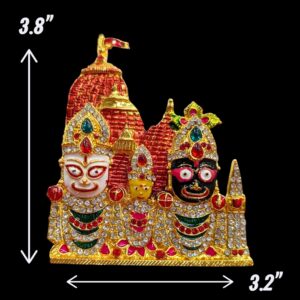 Dimensions of Jagannath Idol with temple backdrop