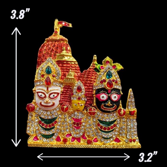 Dimensions of Jagannath Idol with temple backdrop