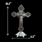 Twelve Apostles Alloy metal Standing Crucifix - Silver ox - Image 2