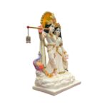 Radha Krishna Statue - White - 18 inches | Large Poly stone Idol - Image 4