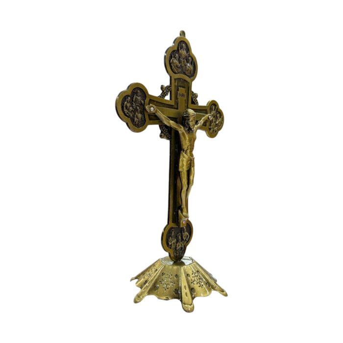 Twelve Apostles Alloy metal Standing Crucifix - Golden ox - Image 3