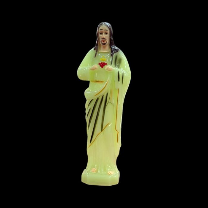 Statue of phosphorescent Jesus Sacred Heart - 10 inch - Image 3