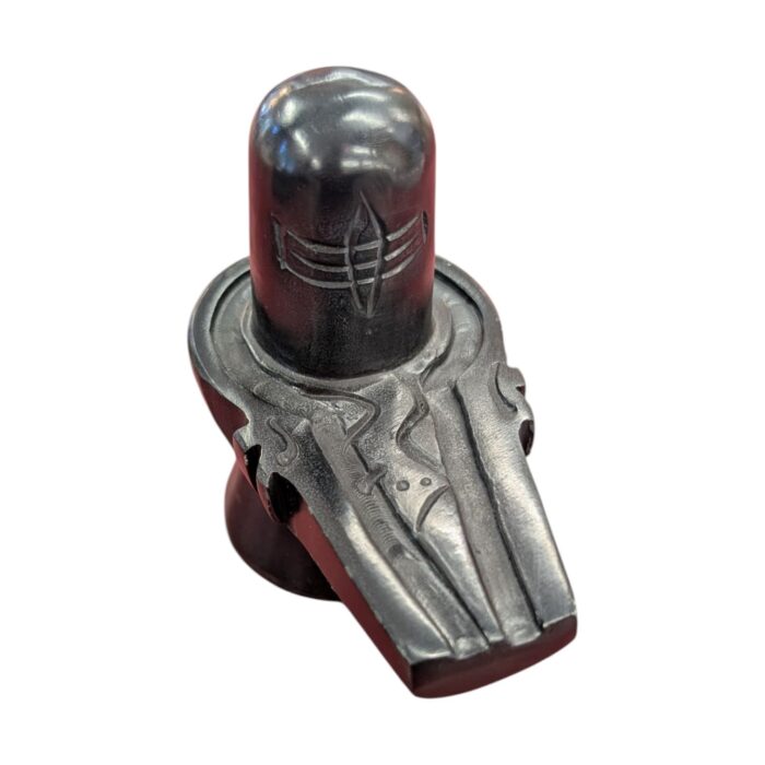 Close up of Black shivlingam