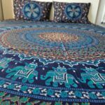 Close up of Queen sized Cotton Bedsheet from India | Jaipuri Cotton Bedsheet