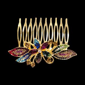 Close up of Decorative Hair Comb with studded cz stones