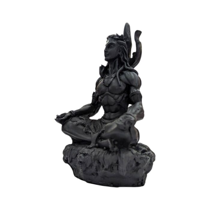 Side profile view of Black Mahayogi Shiv Idol