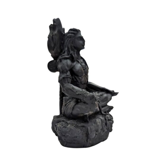Side profile view of Black Mahayogi Shiv Idol