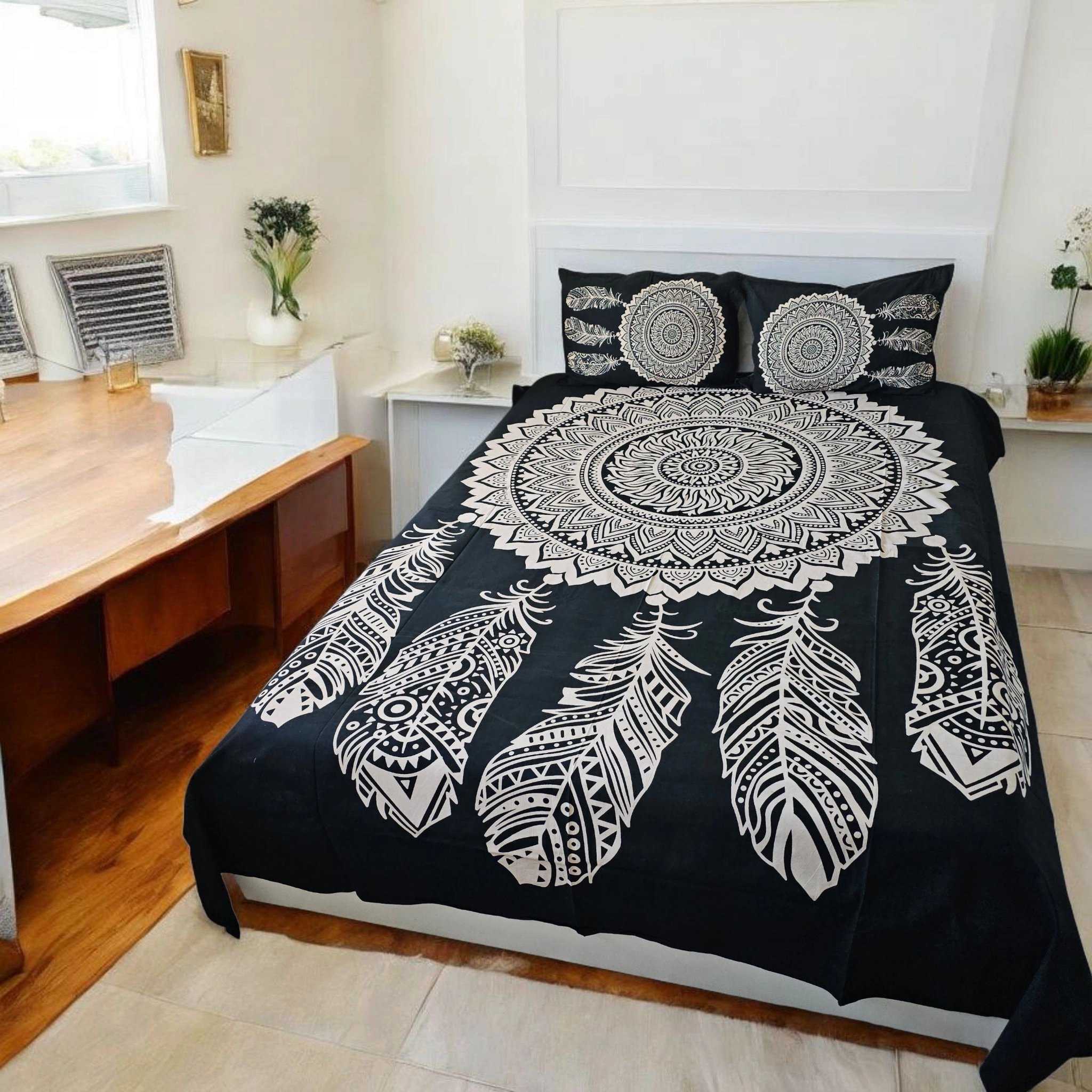Mandla Dream catcher queen cotton Bedsheet set Mandla Dream catcher queen cotton Bedsheet set