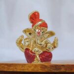 Gold plated Ganesh Statue | Small Car Dashboard Idol