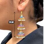 Dimensions of 3 Tier Jhumki Earrings