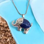 Celestite Necklace – Elephant pendant | Natural stone necklace