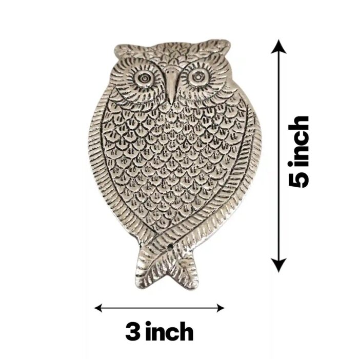 Owl Shaped Incense Holder - Silver Oxidized
