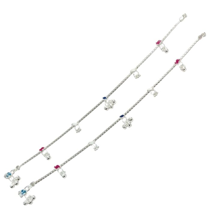 Pair of 925 Sterling Silver Anklets | Pure Silver Anklets for Adults