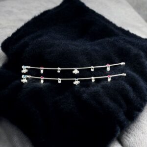 Pair of 925 Sterling Silver Anklets | Pure Silver Anklets for Adults