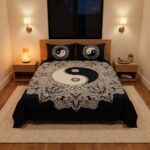 Cotton Bedsheet with 2 Pillow Covers | Yin Yang Mandala bedding set