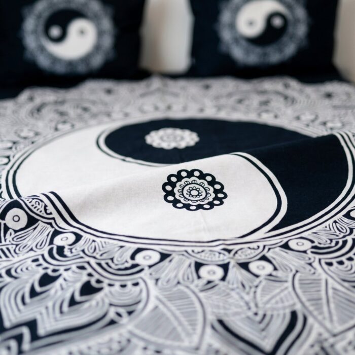 Cotton Bedsheet with 2 Pillow Covers | Yin Yang Mandala bedding set - Image 3