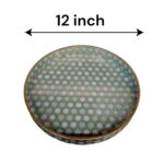 Large 12-inch diameter high-gloss serving tray with gold inlay, perfect for serving appetizers.