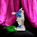 Pure Silver Plated Radha Krishna Idol - 4.5 inch | Radha and Krishna Statue for Gift