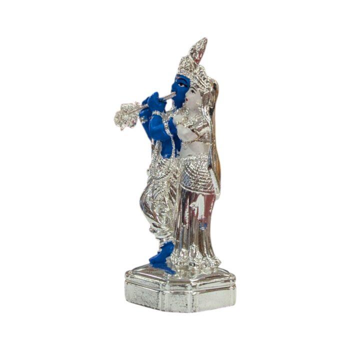 Side profile view of Radha Krishna Statue | Silver Plated Idol of Radha Krishna