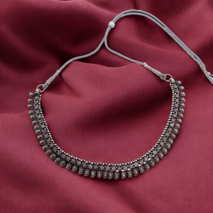 Handmade Oxidized Sterling Silver Necklace | 925 Pure Silver Vintage Style Jewelry