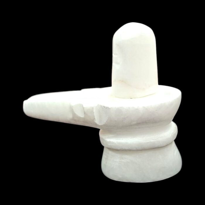 Side view of white shivling