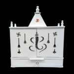 Laser cut Mandir doors and Om Backdrop with Led Lights