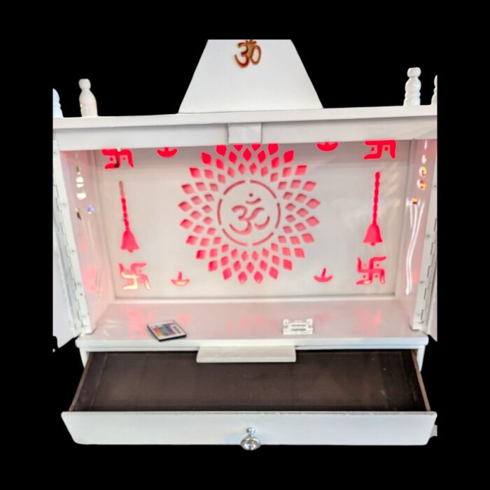 Mandir with drawer to hold pooja products