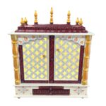 Top view of the wooden mandir for home