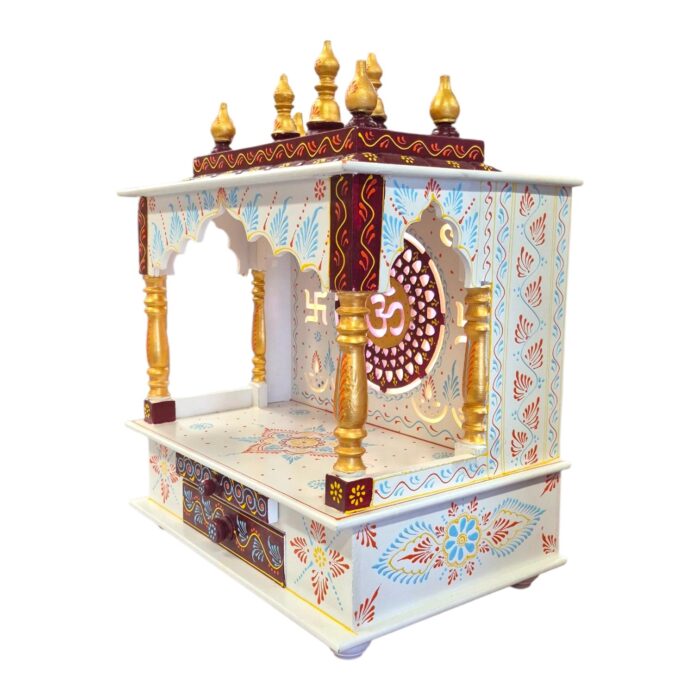 Side view of wooden mandir | Home temple Rajasthani style