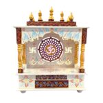 Wooden Mandir for Home | Maroon - Golden – 18 in x 23 in x 12 in - Image 4