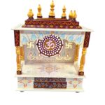 Wooden Mandir for Home | Maroon - Golden – 18 in x 23 in x 12 in - Image 5