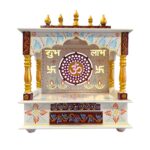 Wooden Mandir for Home | Maroon - Golden – 18 in x 23 in x 12 in - Image 6