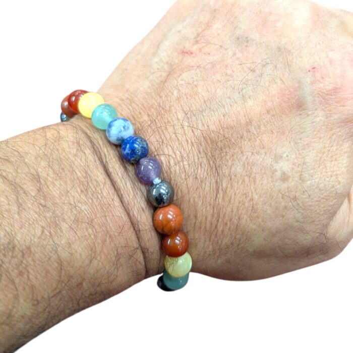 7 Chakra Beaded Stretch Healing Stone Bracelets - Image 2