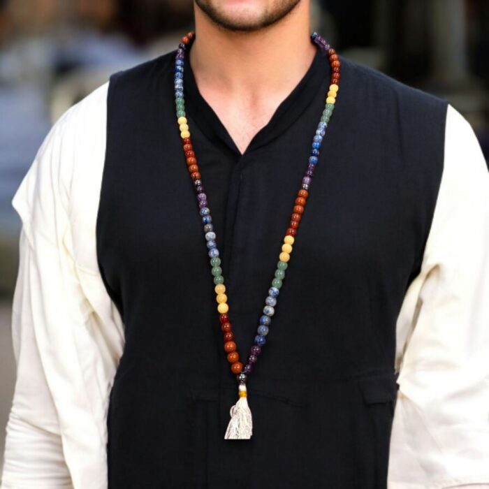 7 Chakra Gemstone Mala Necklace - Image 4